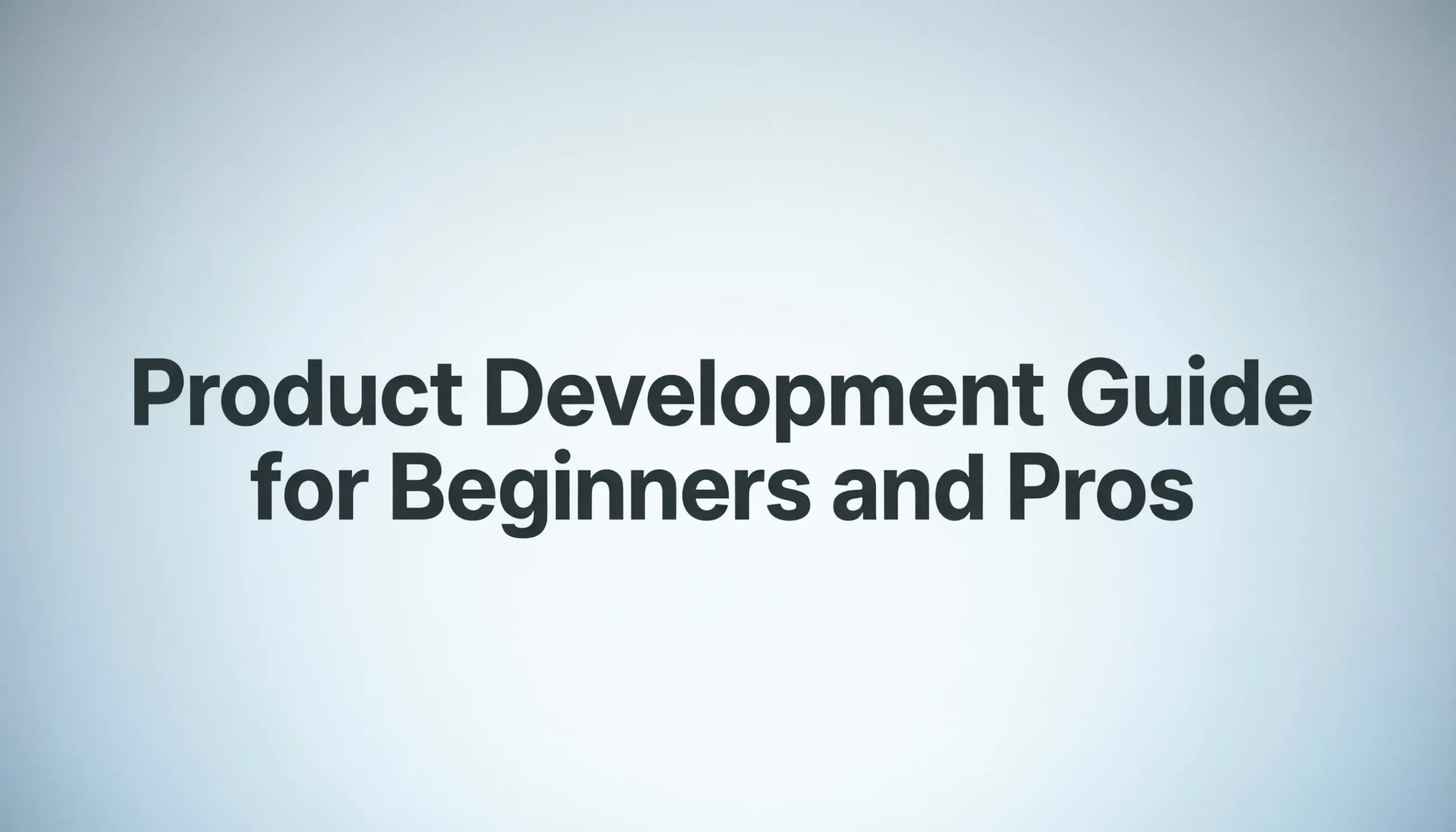 product development guide for beginners and pros