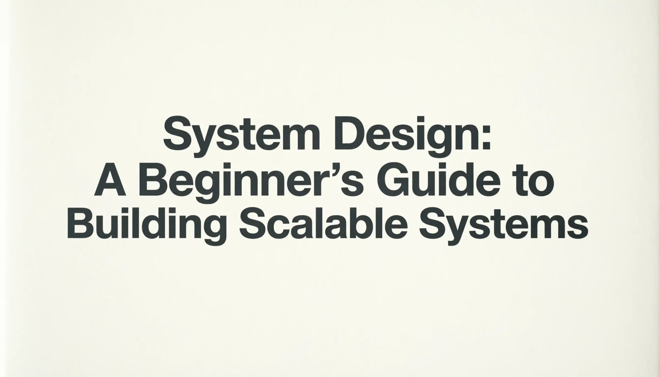 system design: a beginner’s guide to building scalable systems